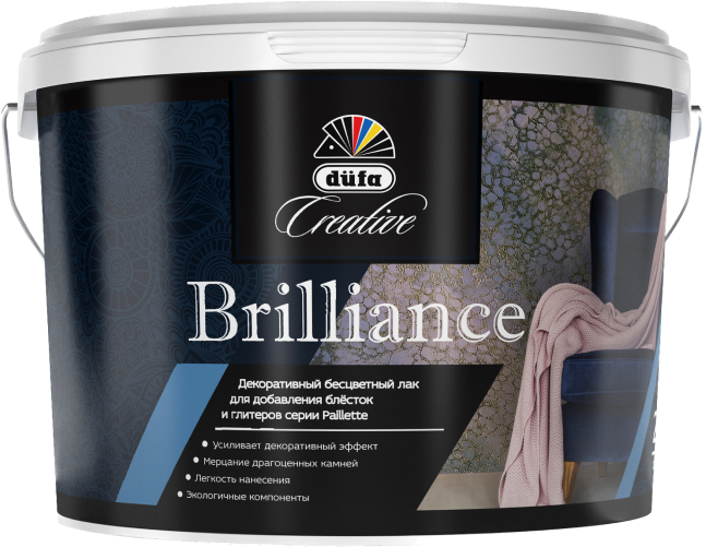 Лак декоративный бесцветный для добавления блесток и глиттеров PAILLETTE BRILLIANCE düfa Creative