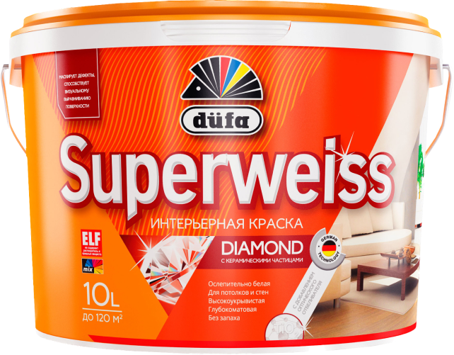 Краска акриловая ослепительно-белая düfa SUPERWEISS RD4