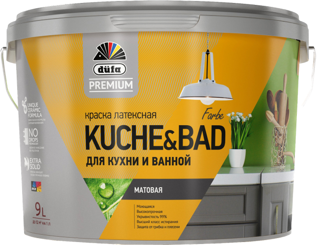 Интерьерная латексная краска для кухни и ванной düfa Premium KUCHE&BAD
